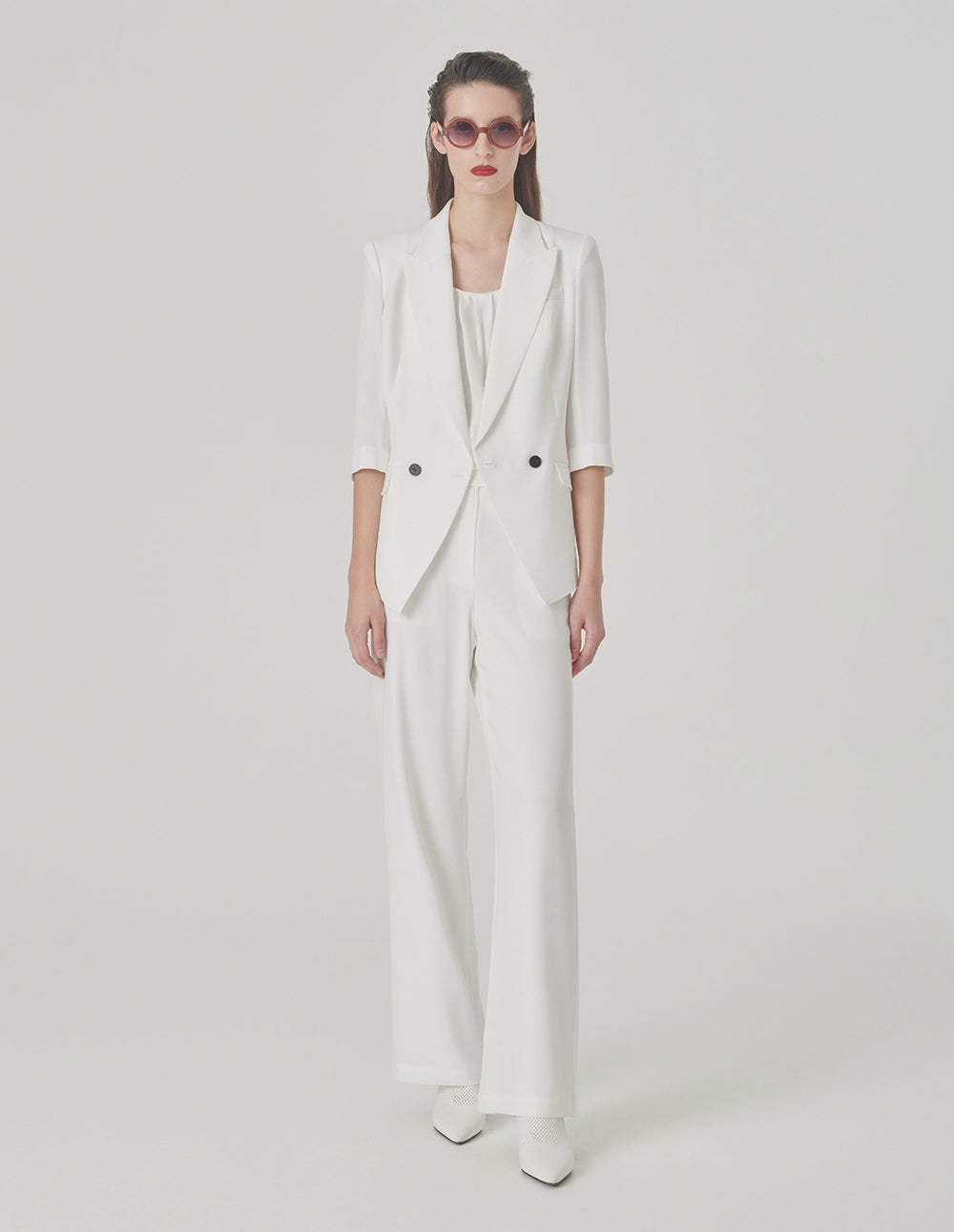 MARYLING White Straight Wide Leg Pants