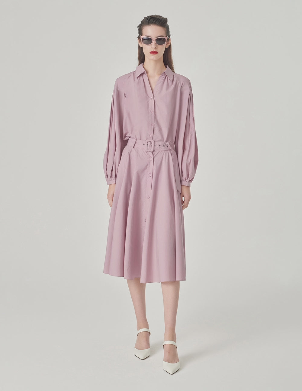 MARYLING Pink Umbrella-Shaped Large A-Hem Skirt