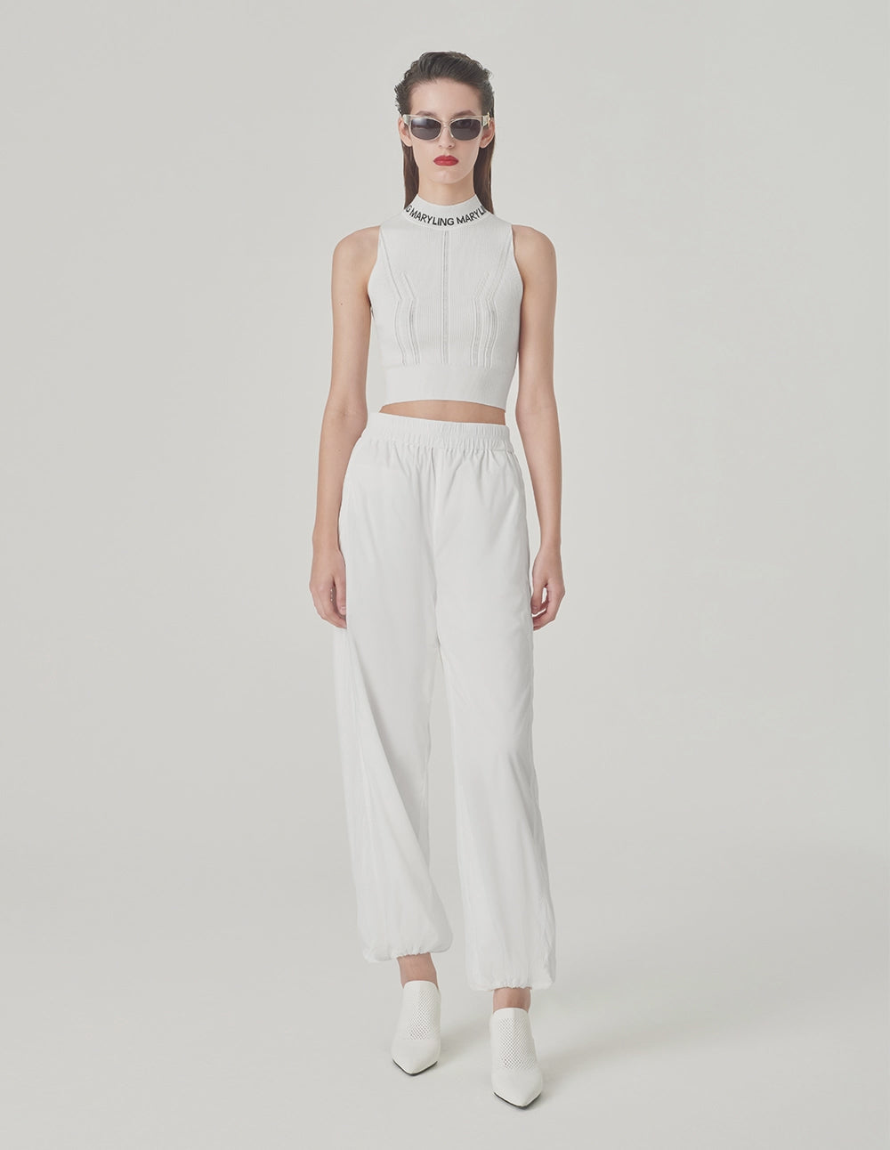 MARYLING White Turtleneck Knitted Vest