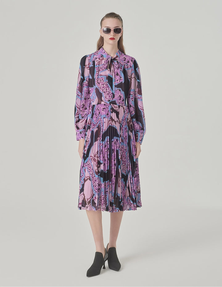 MARYLING Ribbon Print Dress