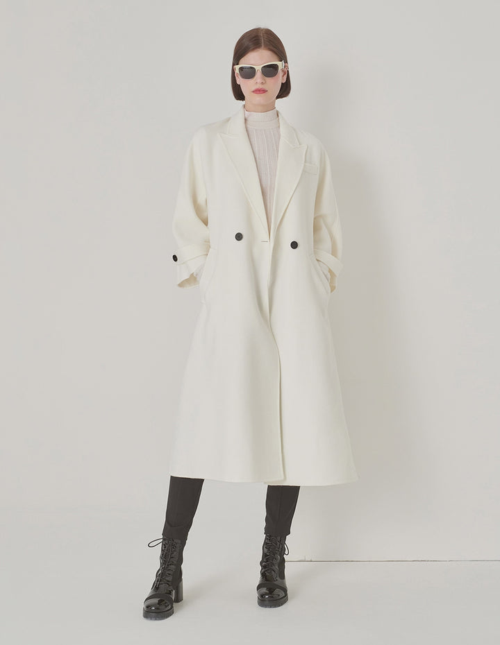 MARYLING Suit Collar Loose Fit Long Coat
