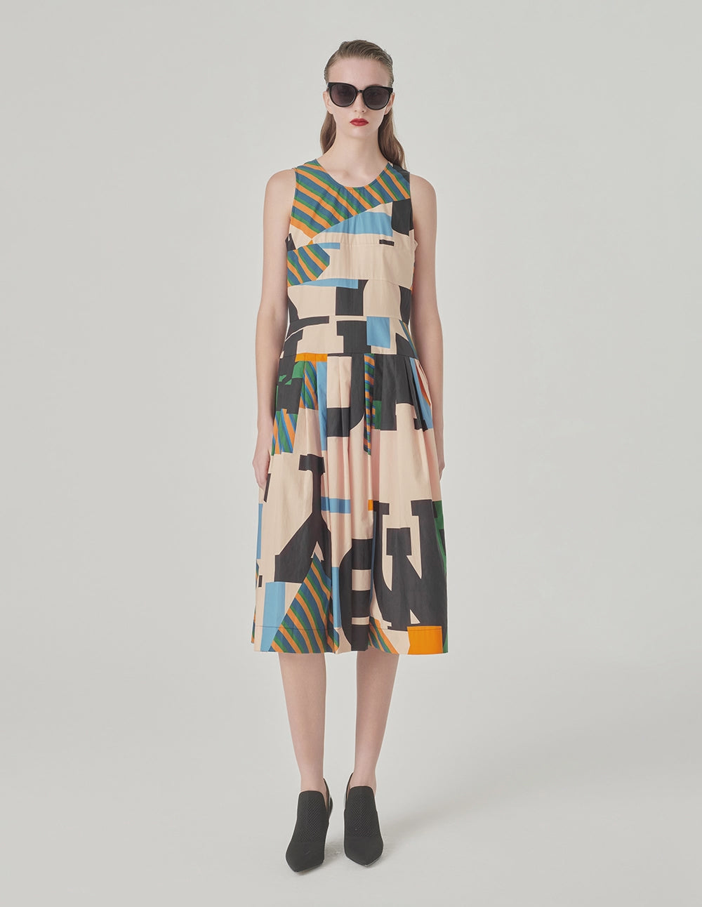 MARYLING Cotton Sleeveless Printed Dress