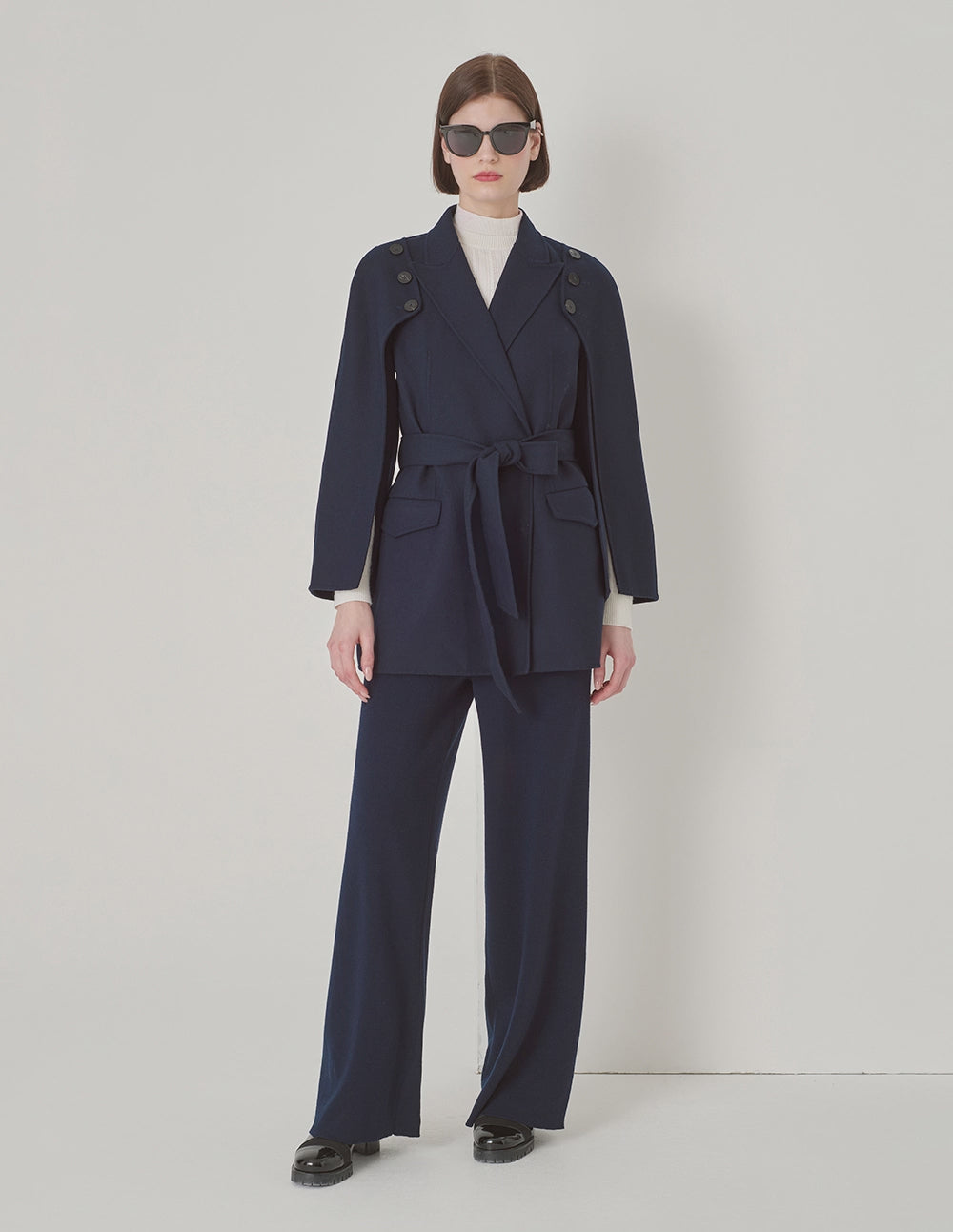 MARYLING Peak Lapel Double-Sided Woolen Jacket