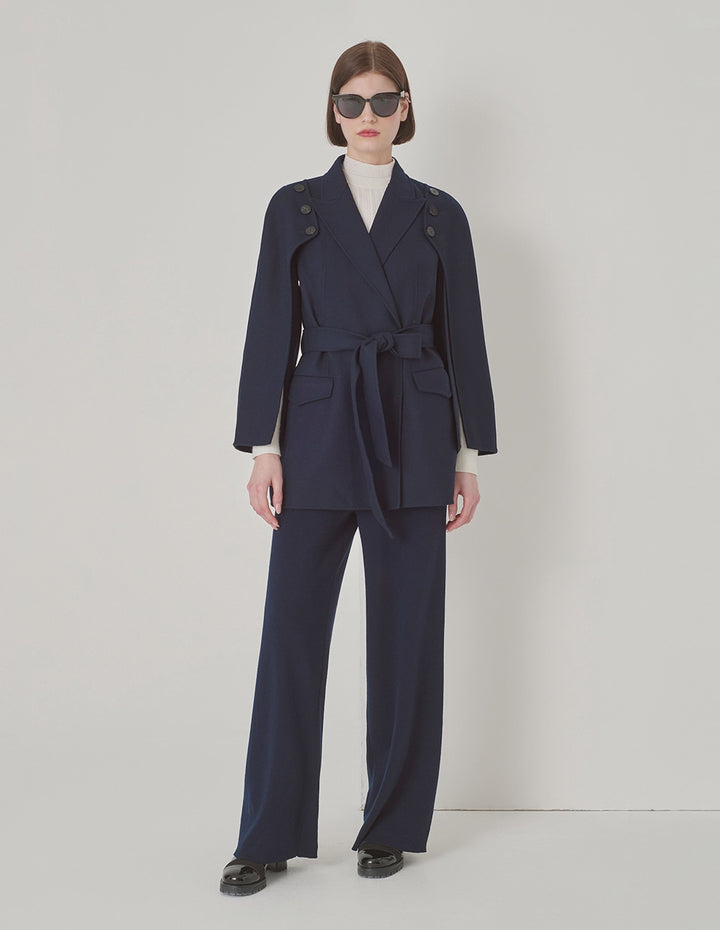 MARYLING Peak Lapel Double-Sided Woolen Jacket