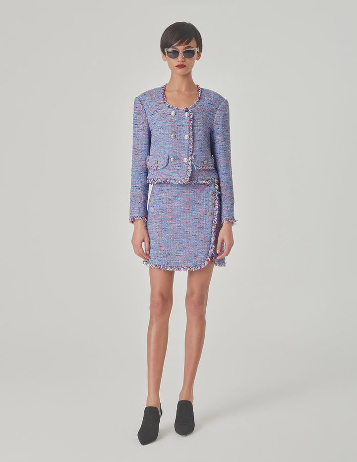 MARYLING Fringed Tweed Petite A Skirt