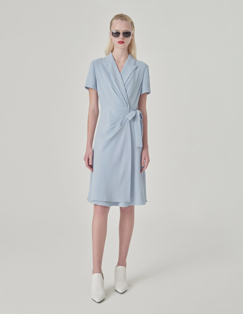 MARYLING Short-Sleeve Strappy Wrap Dress