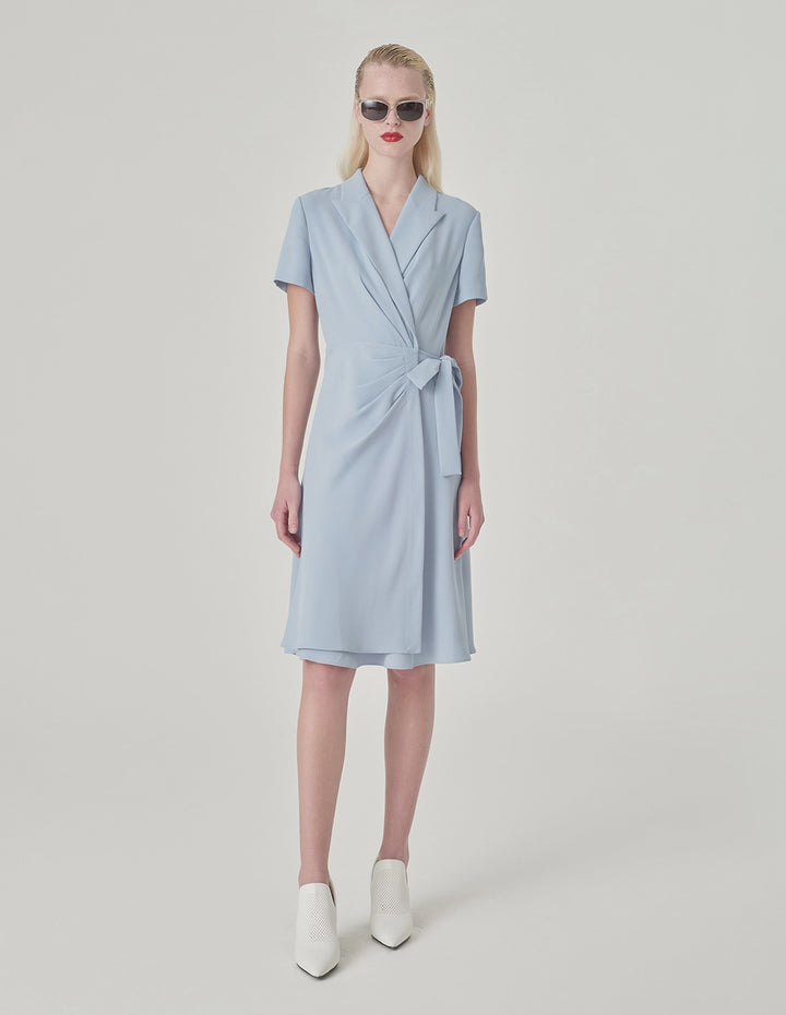 MARYLING Short-Sleeve Strappy Wrap Dress