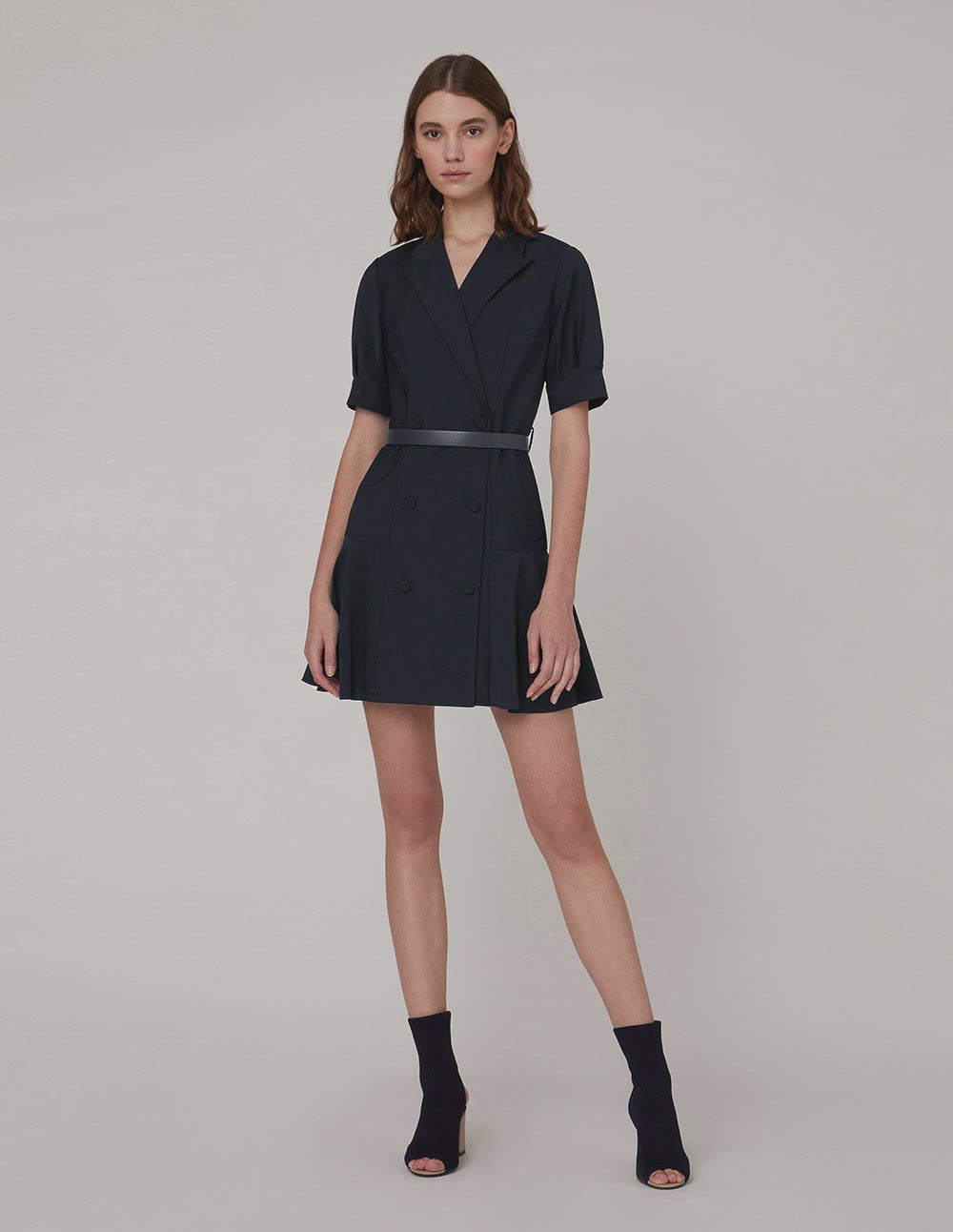 MARYLING Double breasted lapel collar suit dress