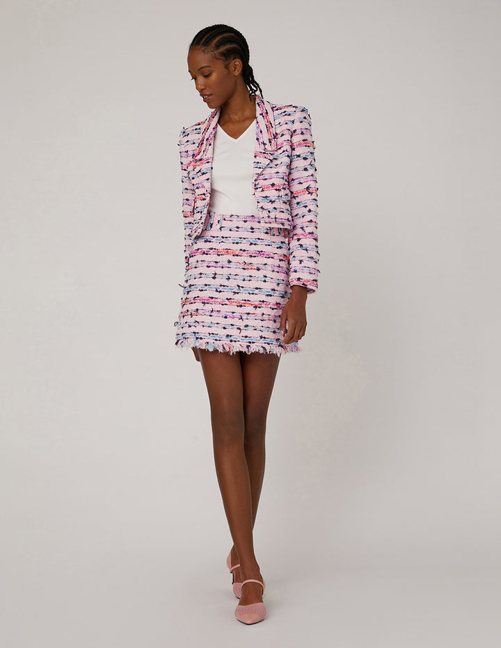 MARYLING Single-Breasted Notch-Lapel Crop Jacket