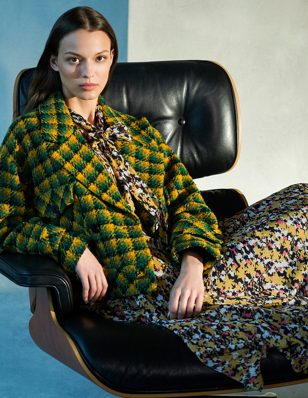 MARYLING V-Neck Tie Puffed Sleeves Print Dress