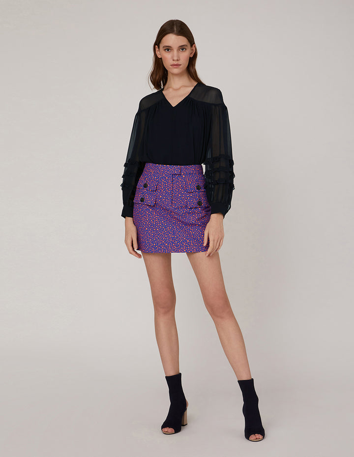 MARYLING Flap Pocket Mini Skirt
