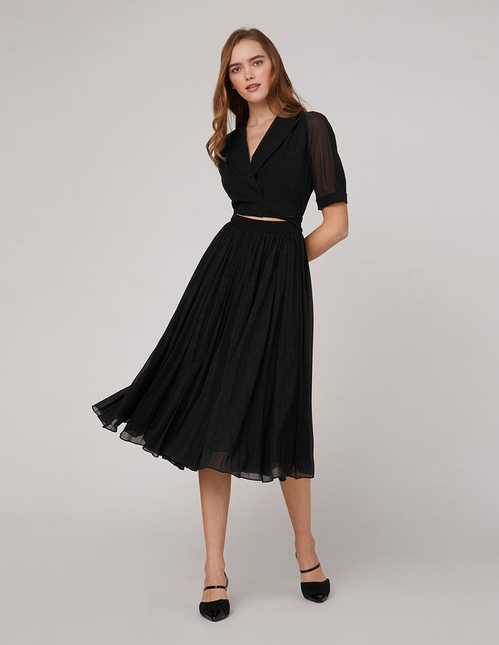 MARYLING Ruffled Suit Collar Dress