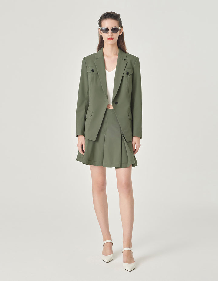 MARYLING Pleated Mini Shorts Skirts