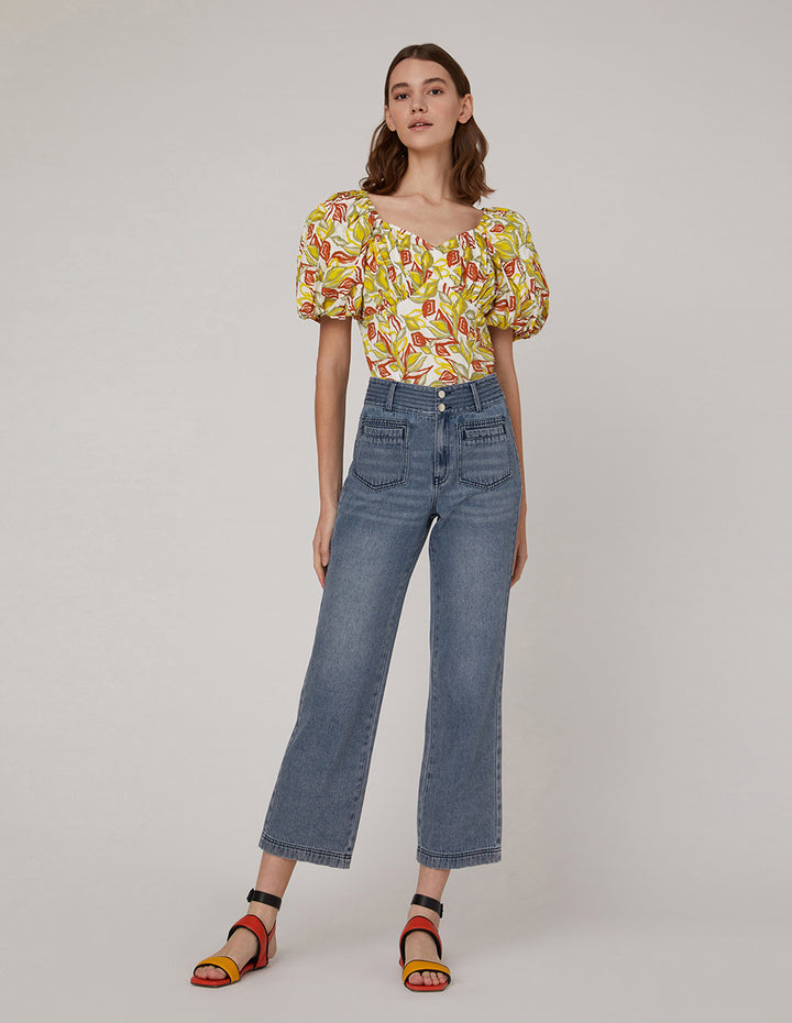 MARYLING Palace style puff sleeves pullover