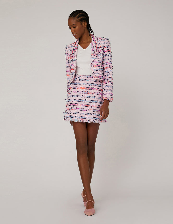 MARYLING Pink Tweed MINI SKIRT