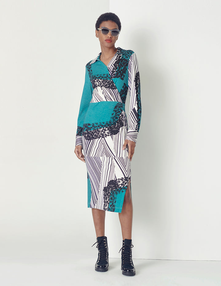 MARYLING Black And White Pattern Dress