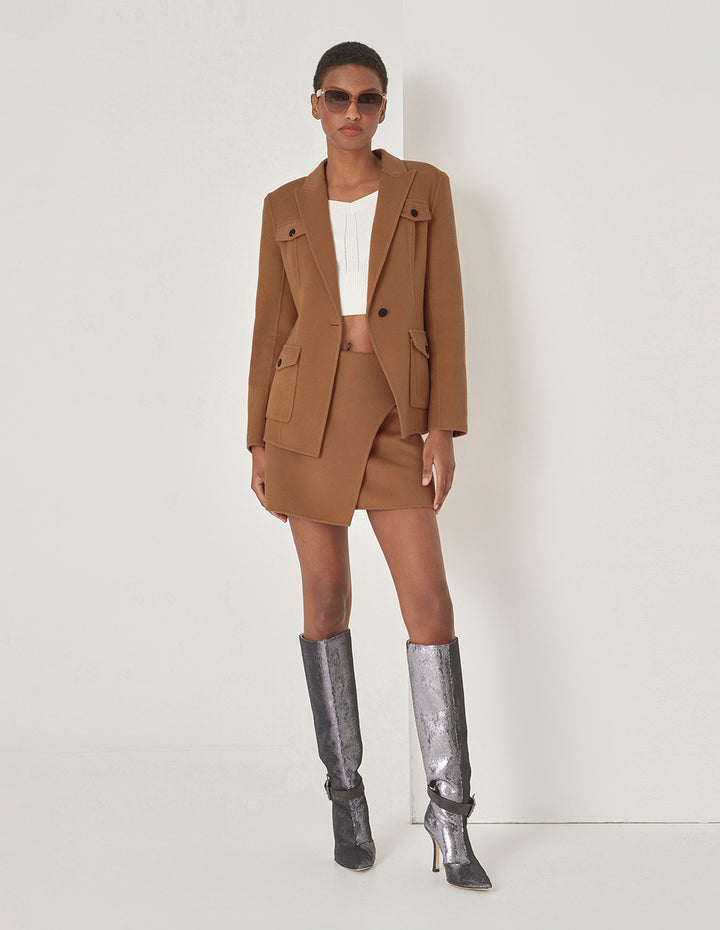 MARYLING Asymmetrical Pocket Mini Skirt