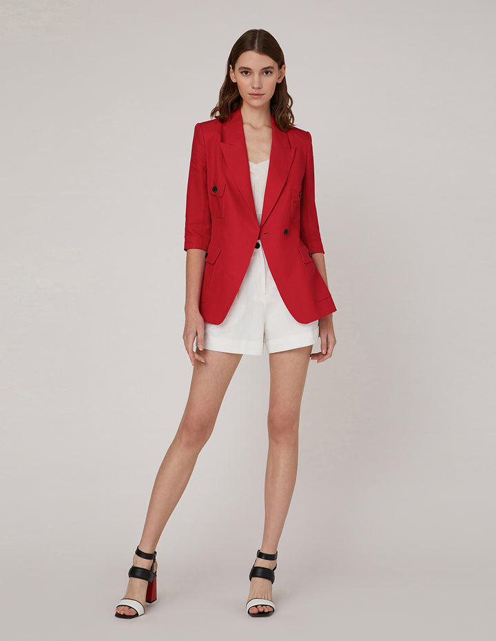 MARYLING Red Multi-Pocket Blazer