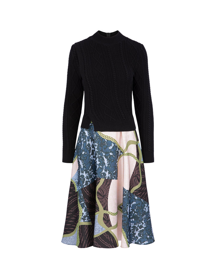 MARYLING Large Slit Sweater Dress