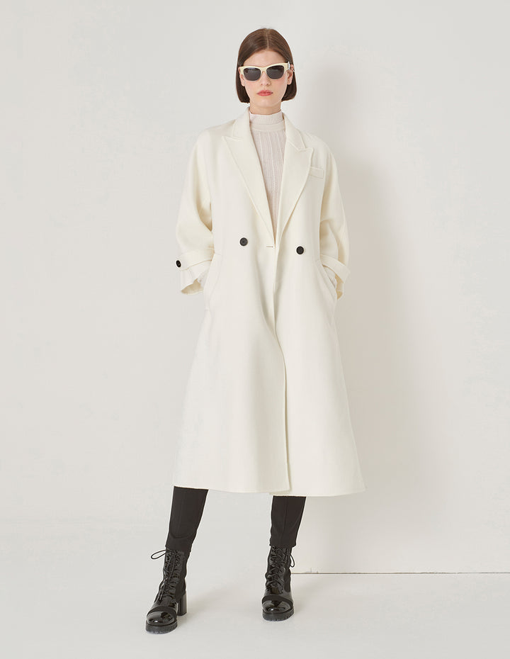 MARYLING Suit Collar Loose Fit Long Coat