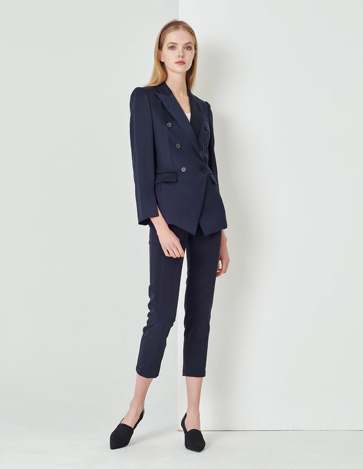 MARYLING Midnight Blue Classic Elastic Slim Pants