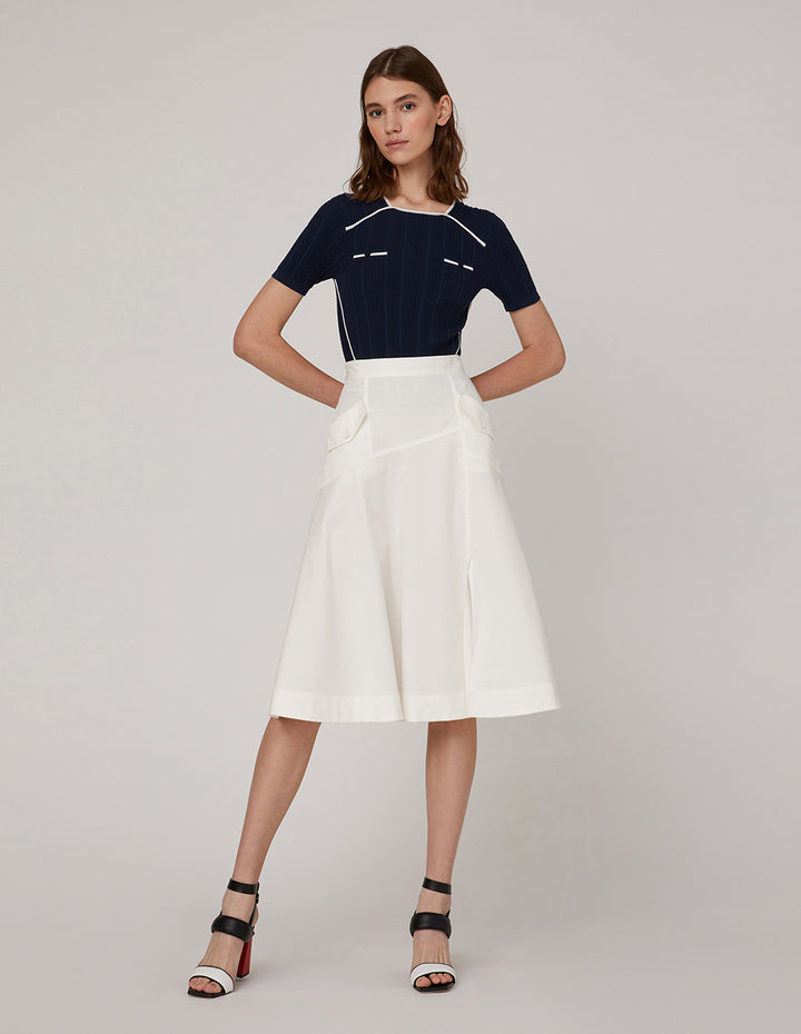 MARYLING Off-white tencel denim skirt