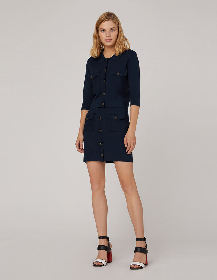 MARYLING Point Collar Knitted Jacket