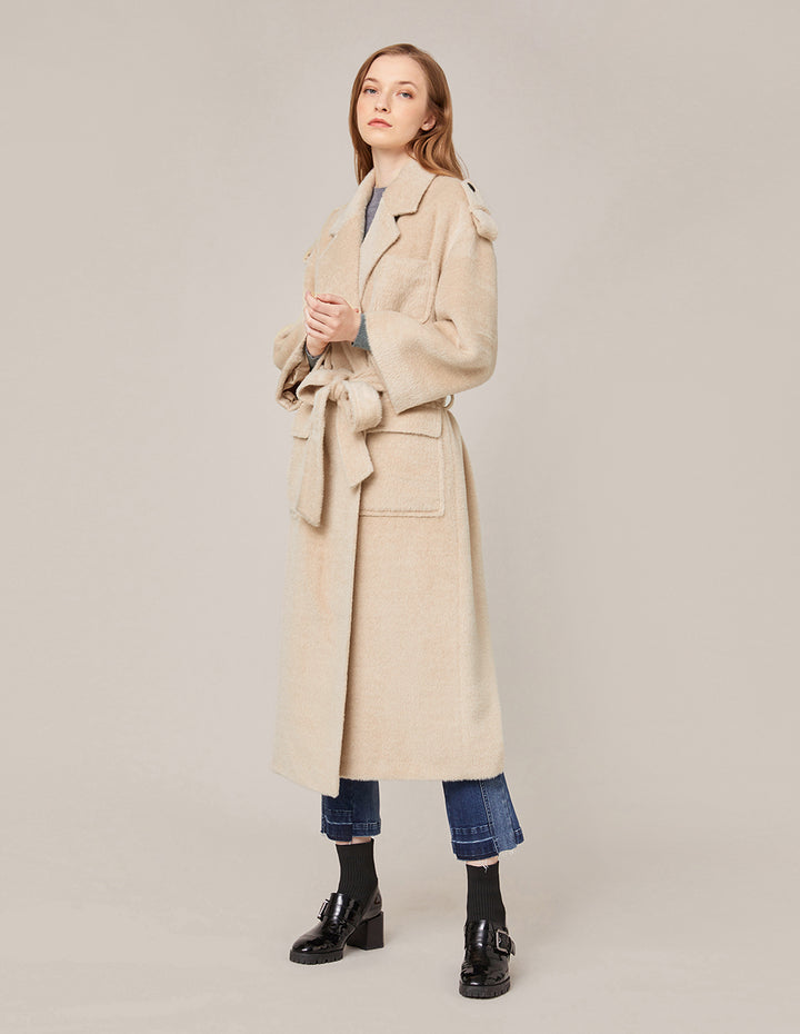 MARYLING Notch Lapel Belted Oversize Coat