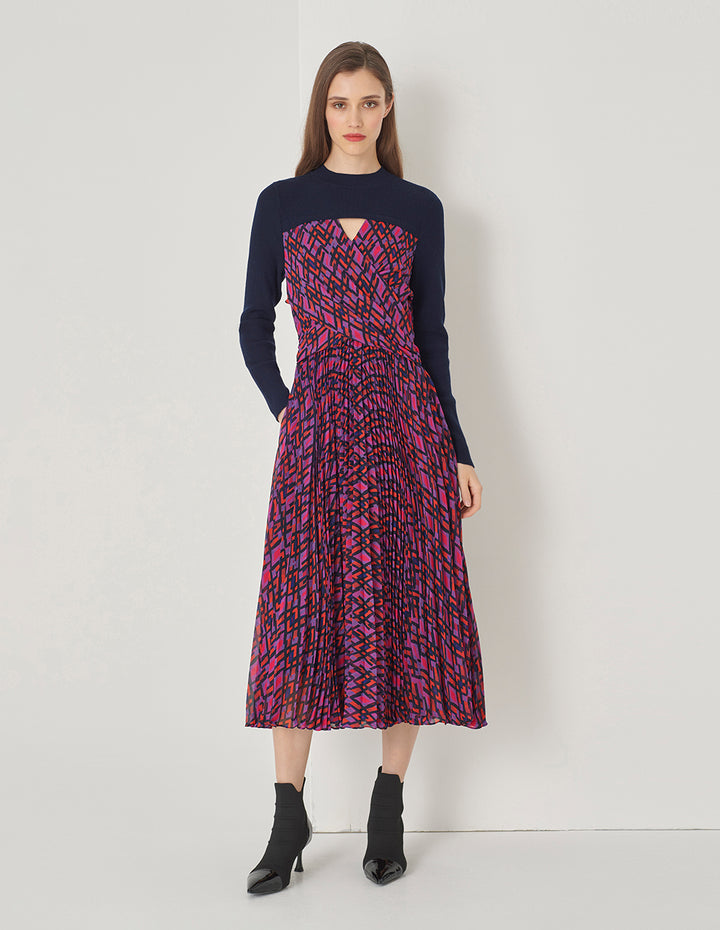 MARYLING Hollow Pleated Skirt Dress