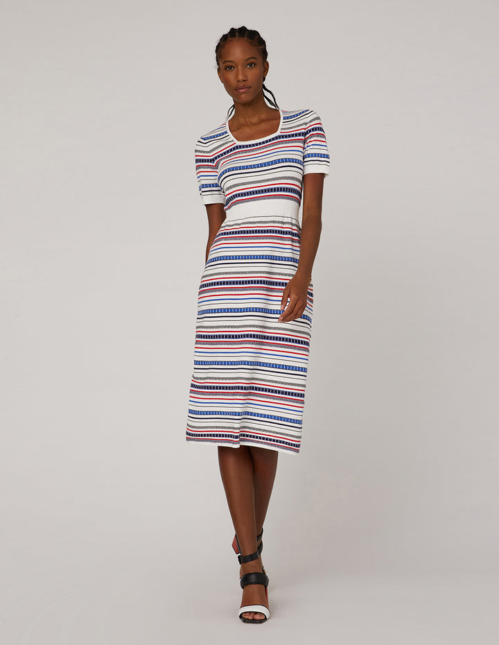 MARYLING Square-neck mid-length knit dress
