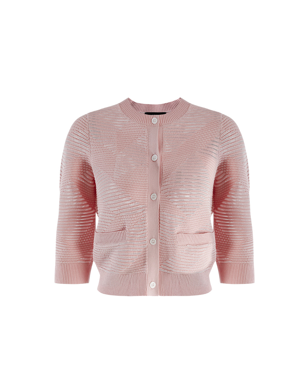 MARYLING Round Neck Jacquard Cardigan