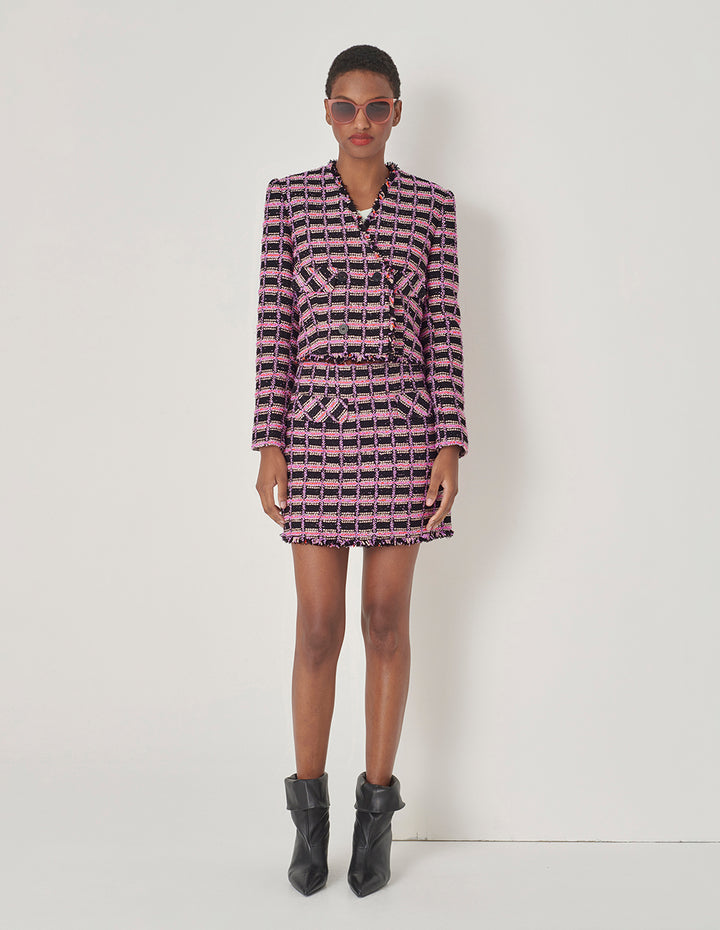 MARYLING Pink Tweed Short Jacket