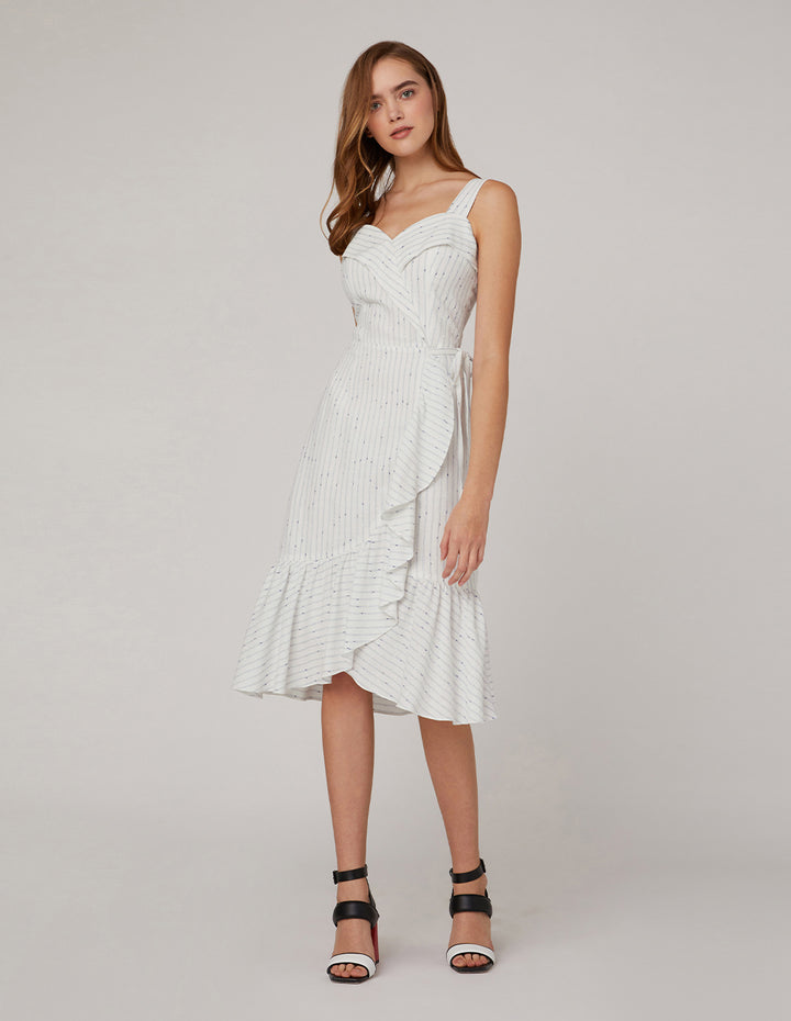 MARYLING Striped dress ruffle dress