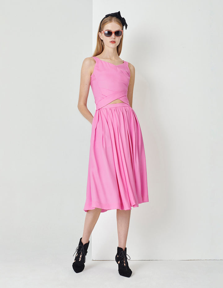 MARYLING Peach Pink Big Umbrella Skirt