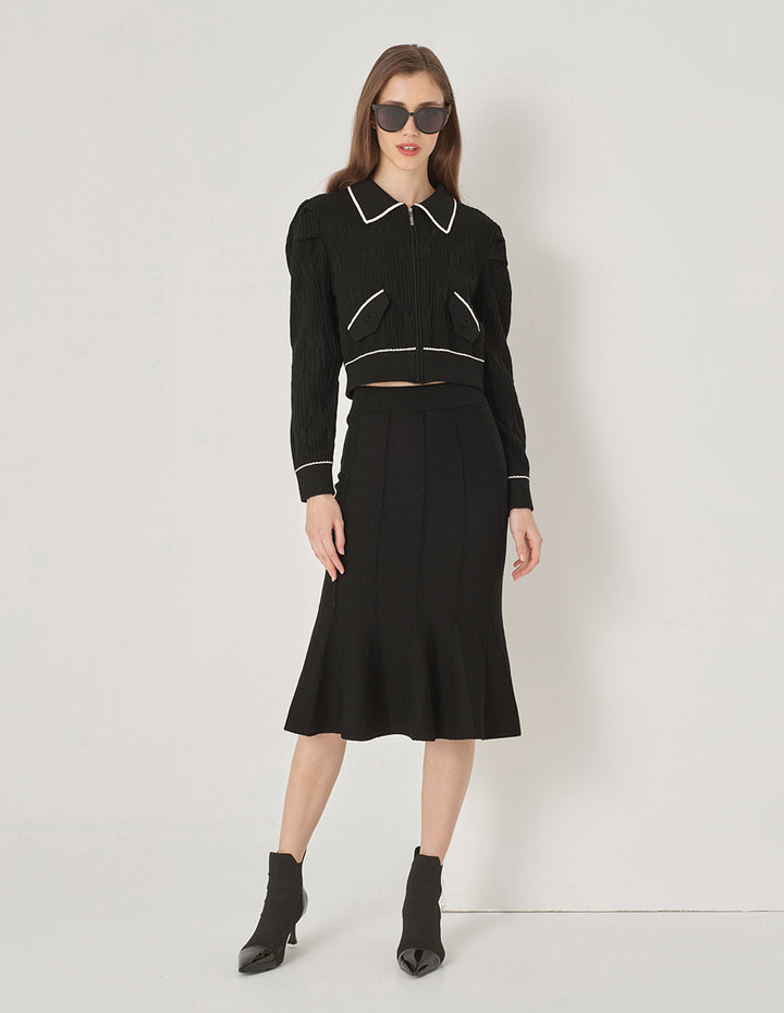 MARYLING Colour Blocking Lapel Jacket