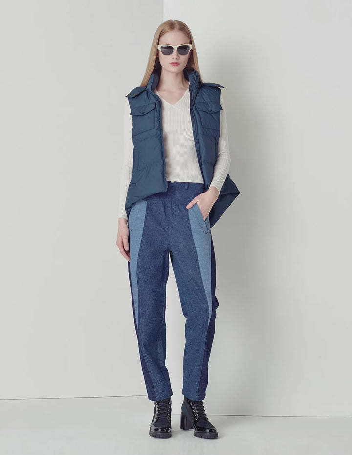 MARYLING Black and pink plaid houndstooth ankle suit pants