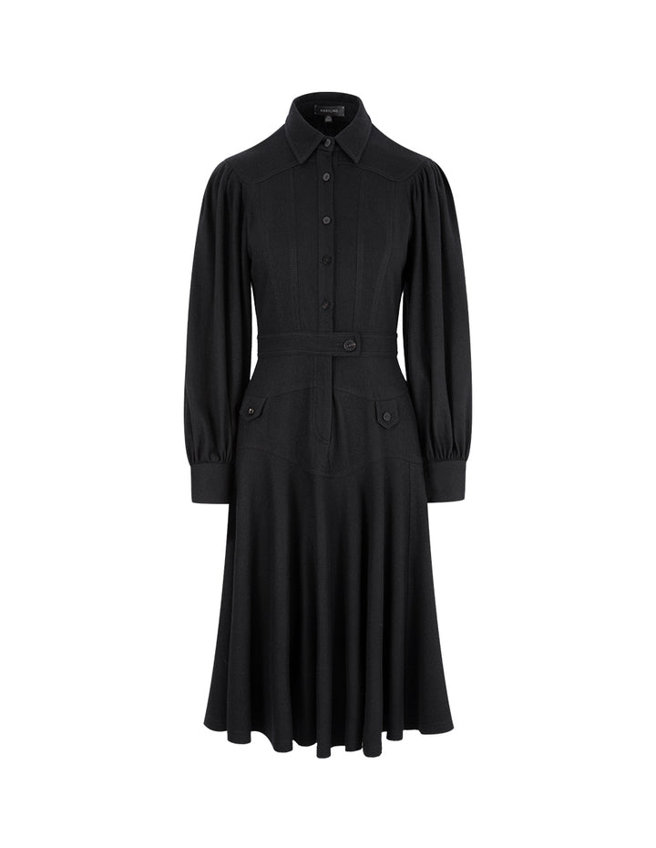 MARYLING Lapel Collar Shirt Dress