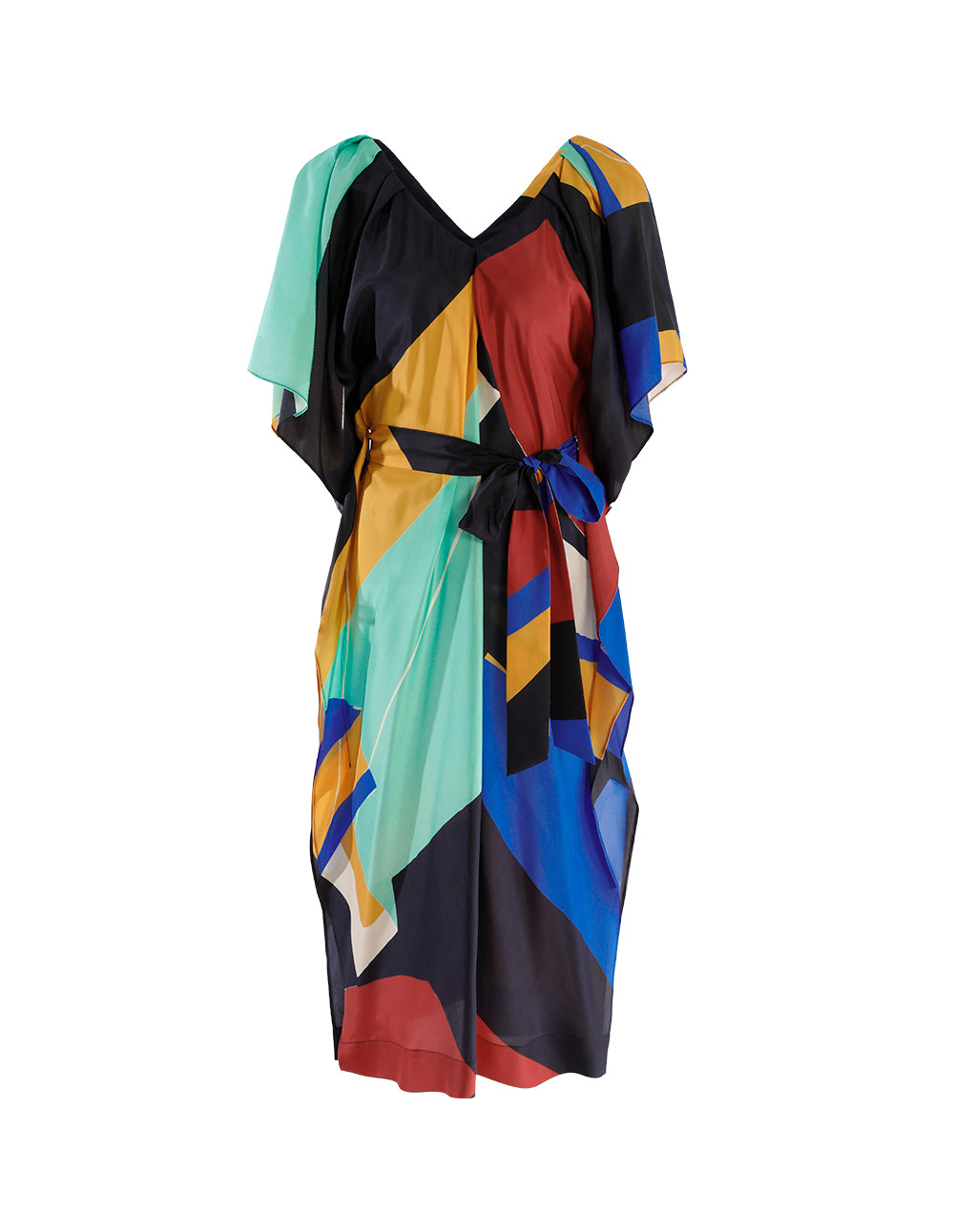 MARYLING V-neck ruffled sleeves dress