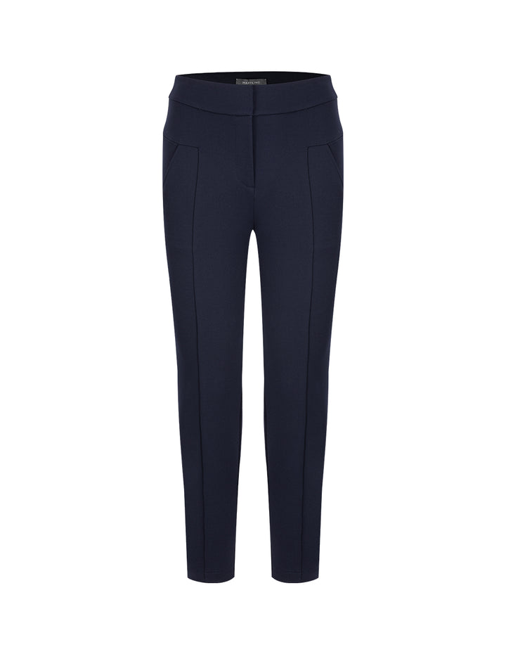MARYLING Dark Blue Classic Fit Stretch Pants