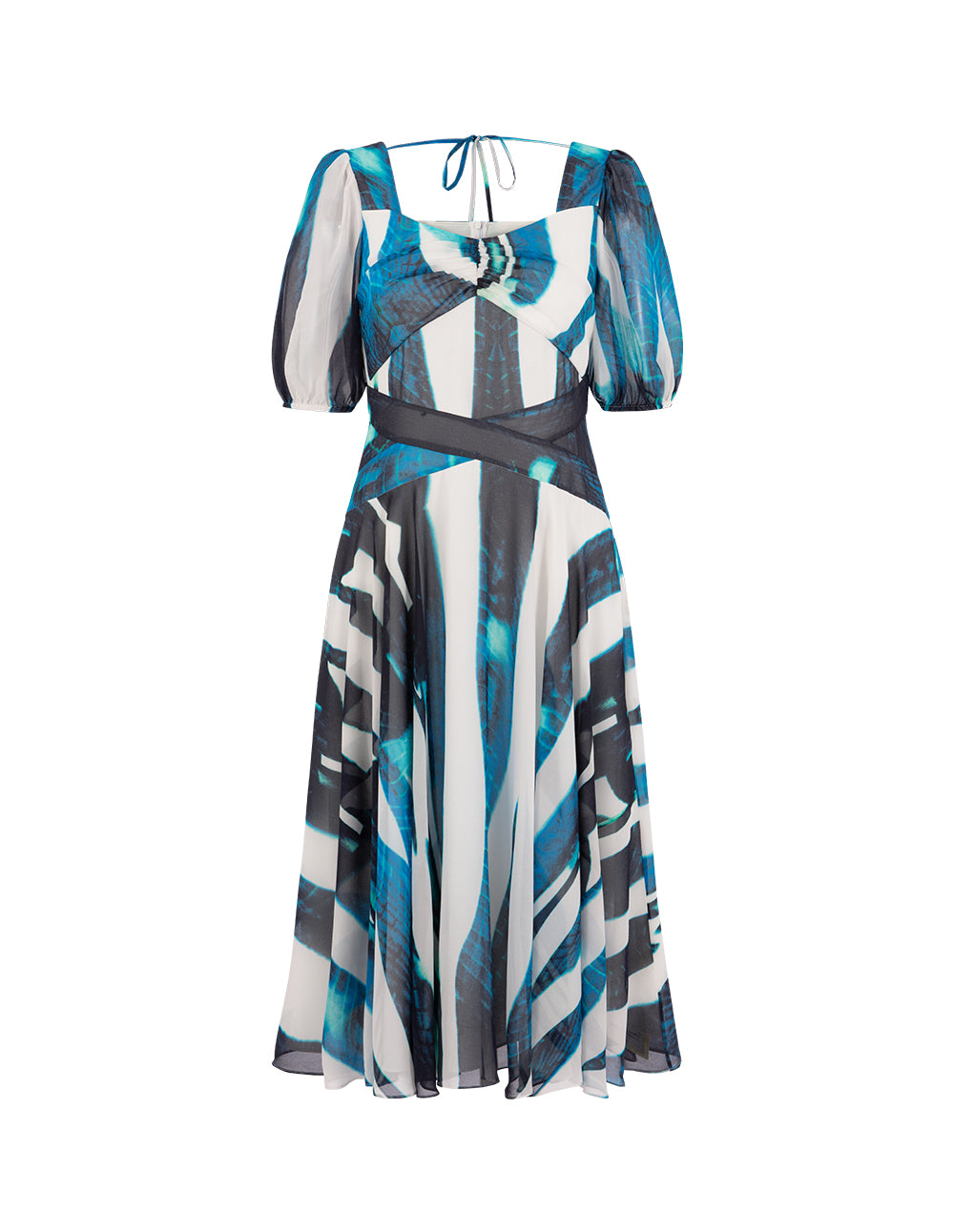 MARYLING Art Striped Print Georgette Dress