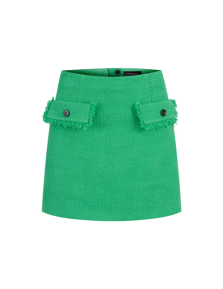 MARYLING Green Tweed Mini Skirt