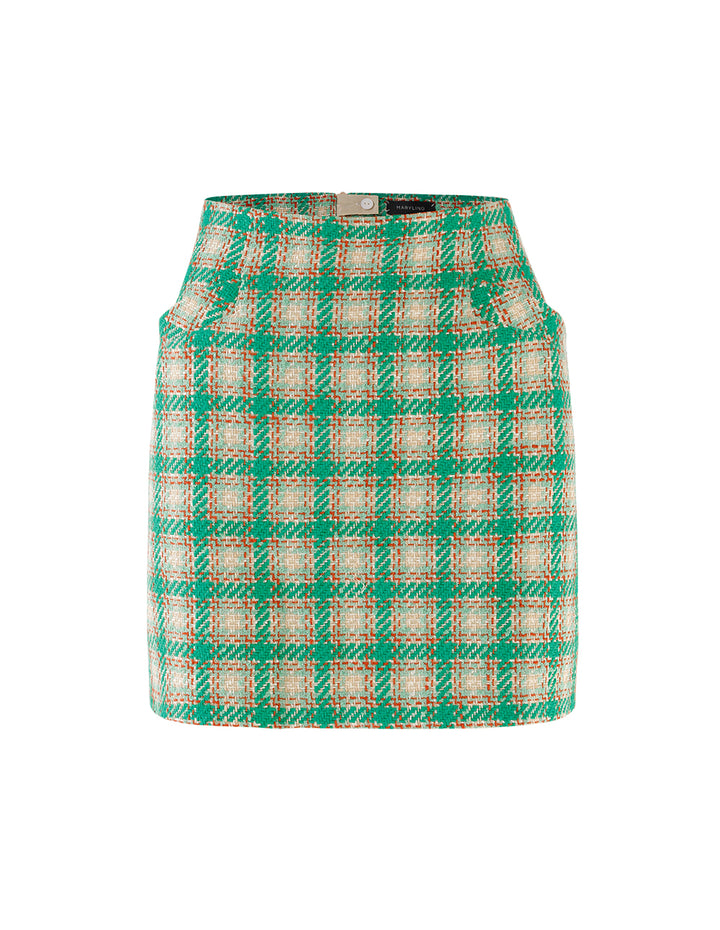 MARYLING Check Tweed Mini Skirt