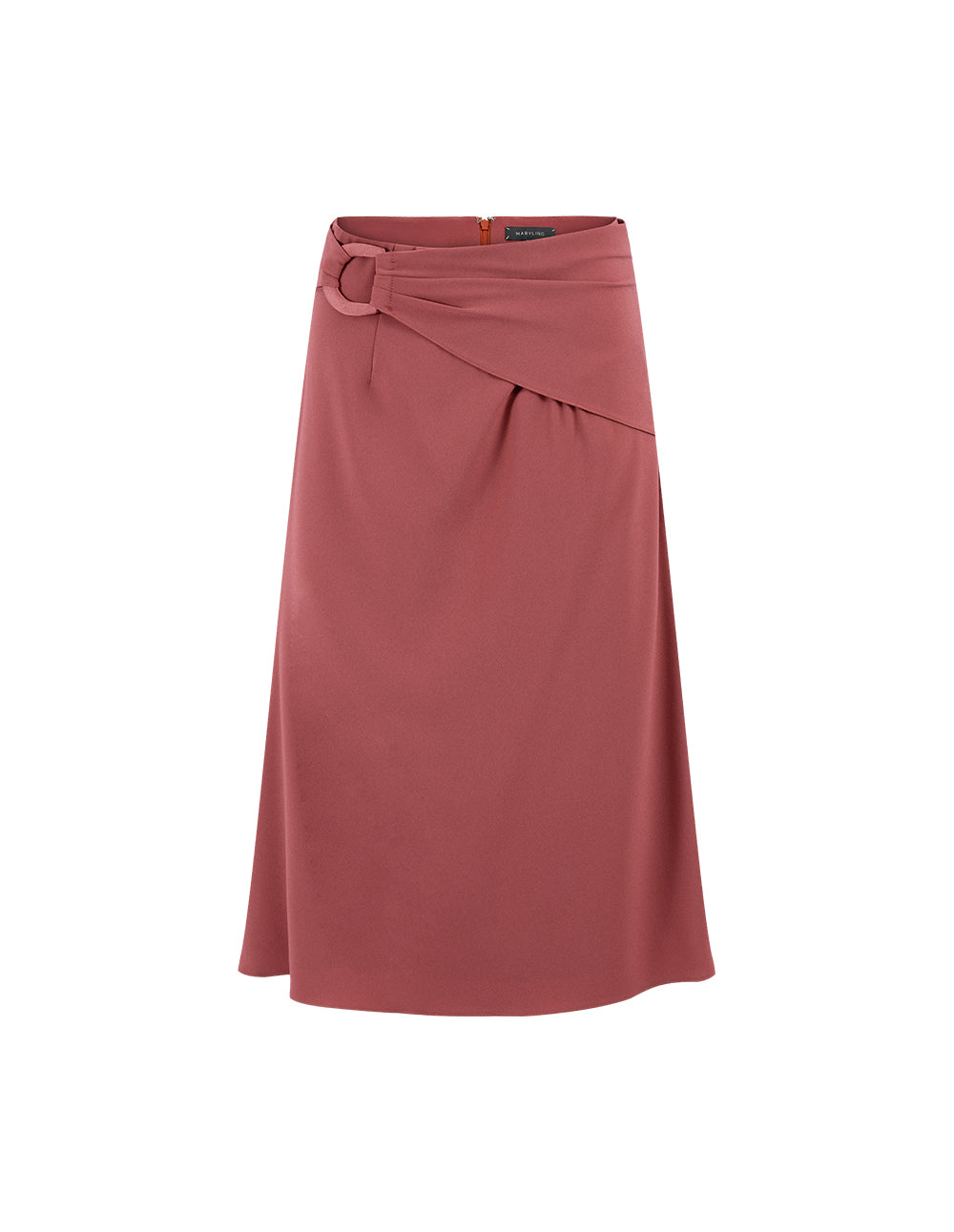 MARYLING Red Cut Bias Fishtail Skirt