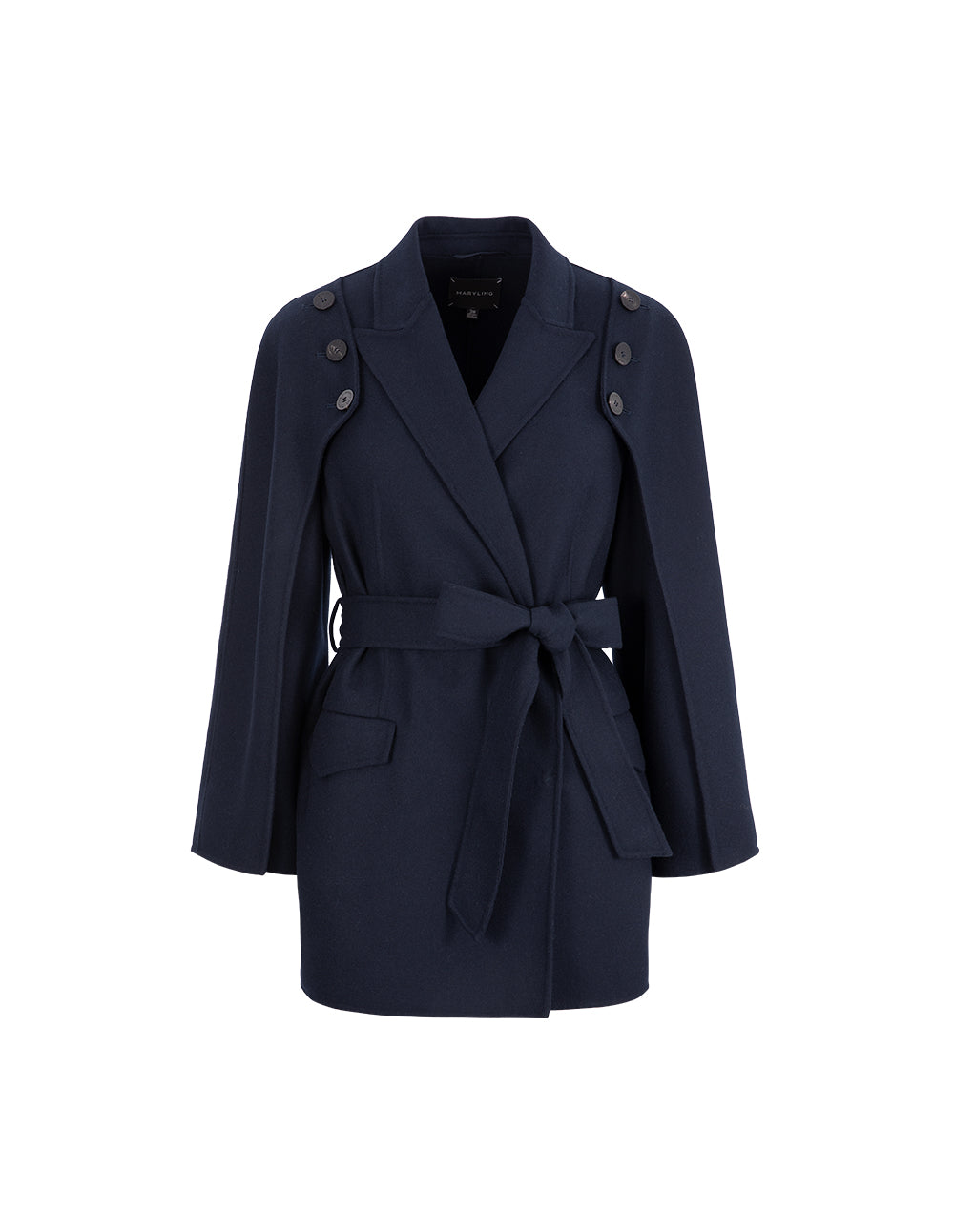 MARYLING Peak Lapel Double-Sided Woolen Jacket