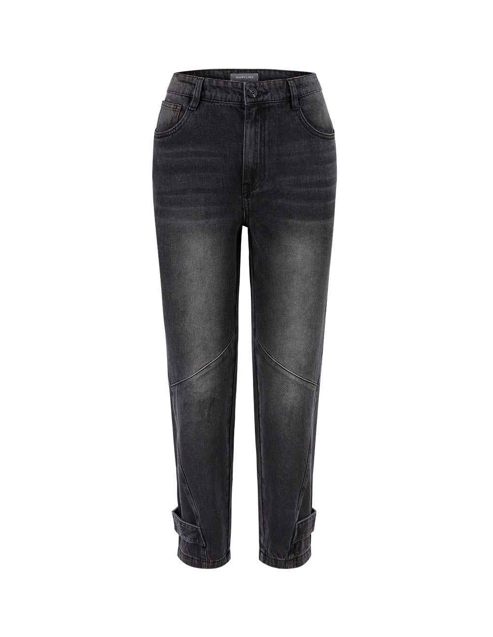 Maryling Black Tapered Feet Cropped Jeans