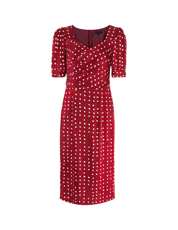 MARYLING V-Neck Polka Dots Print Dress