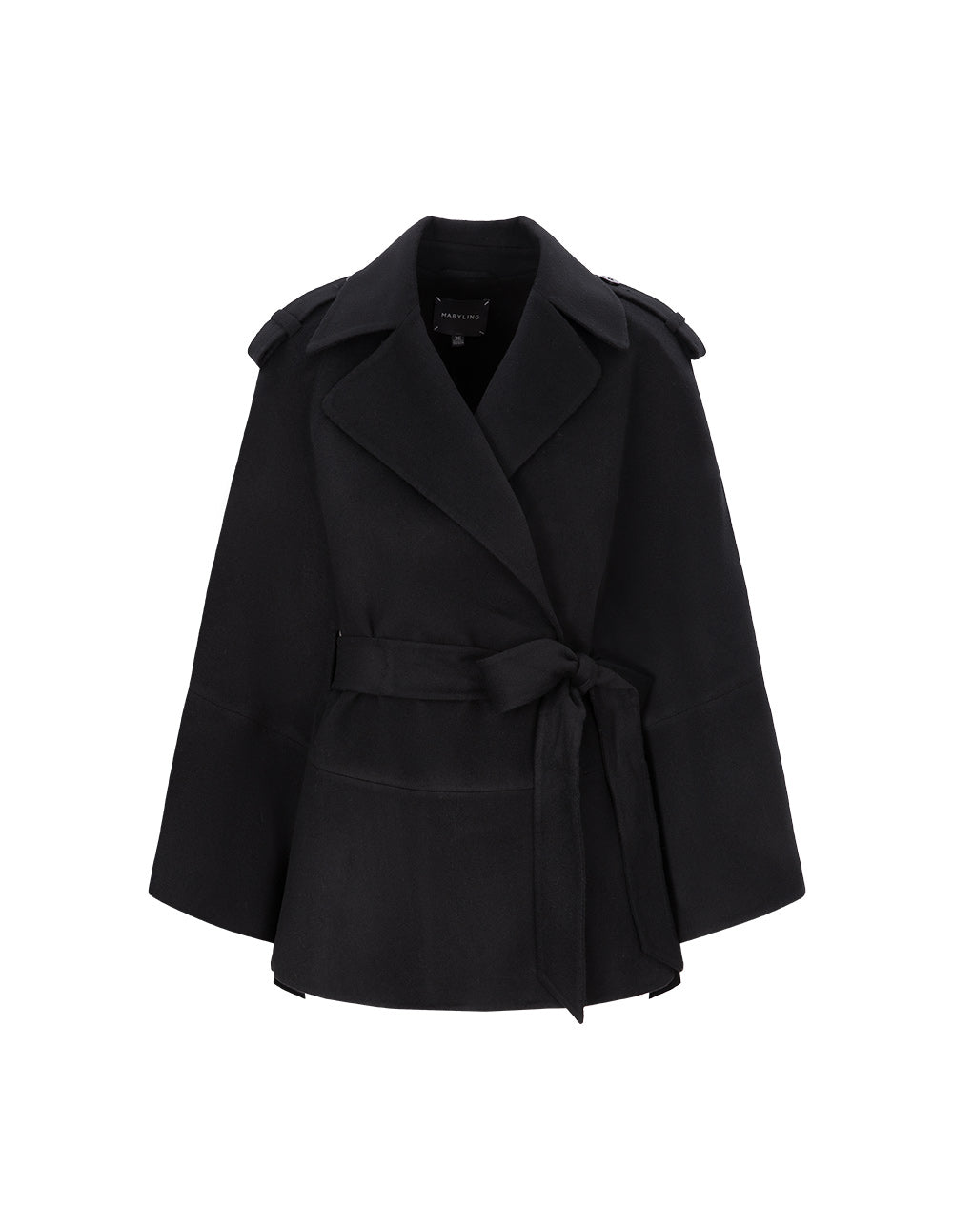 MARYLING Black Fashion Ladies Shawl Cape Coat