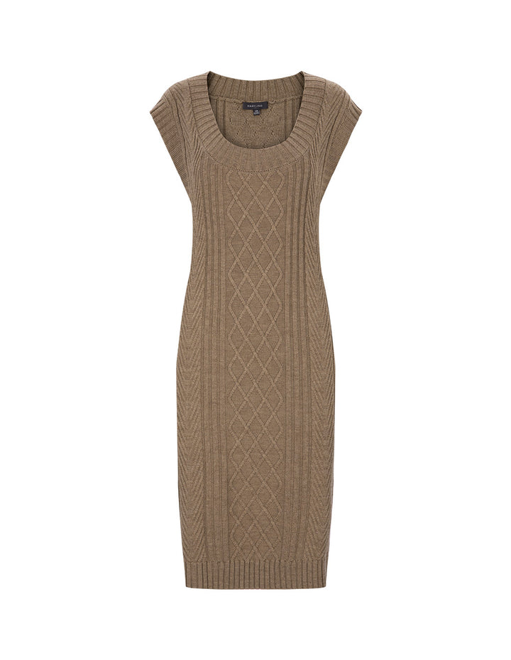 MARYLING Beige Sleeveless Knit Dress