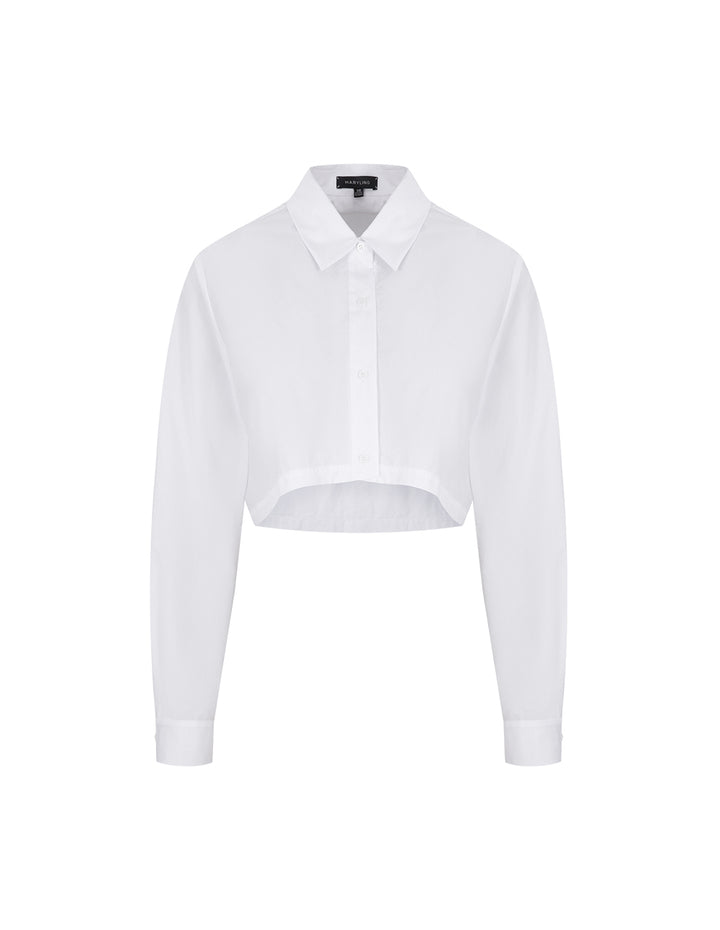 MARYLING White Cropped Shirt