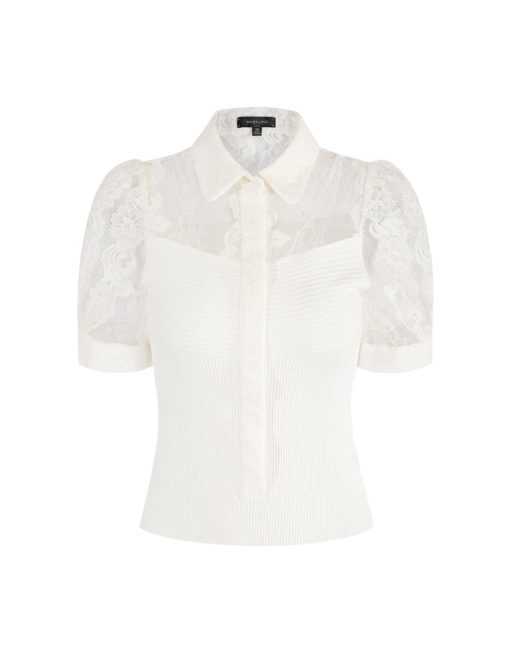 MARYLING Classic lace silhouettes top